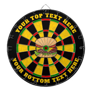 Cheeseburger Dartboard with Custom Text