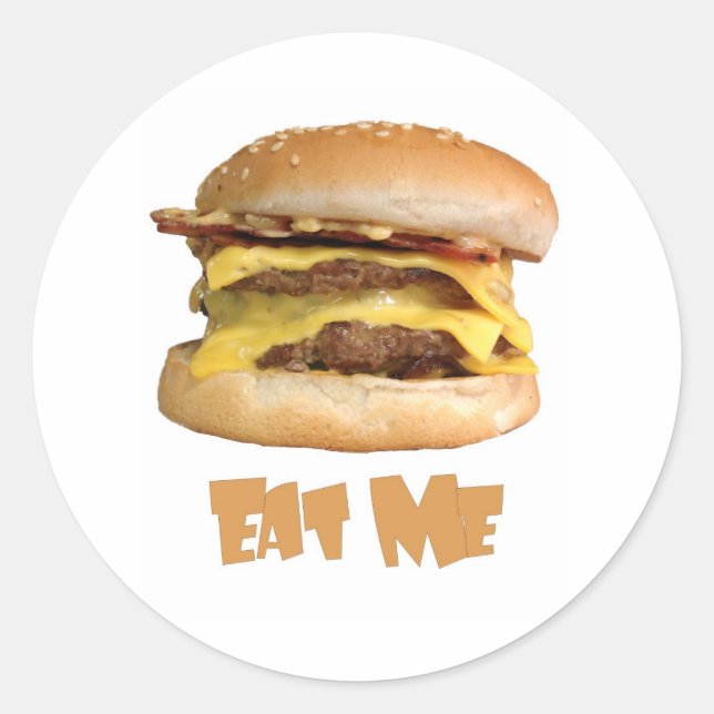 Cheeseburger - Eat Me Classic Round Sticker (Front)