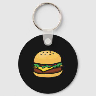 Cheeseburger Emoticon Hamburger Cheese Bbq  Keychain