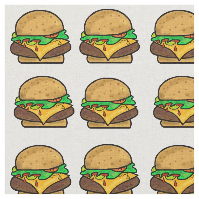 Cheeseburger Fabric (Close Up)
