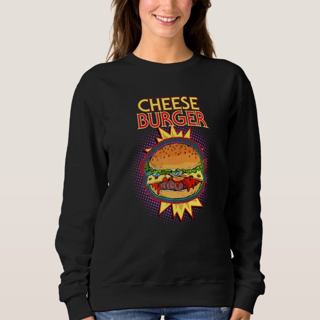 Cheeseburger French Fry Hamburger Food Flash Sweatshirt (Front)