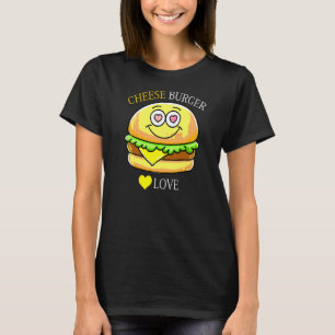 Cheeseburger French Fry & Hamburger Food Heart T-Shirt