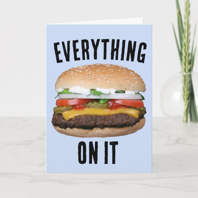 CHEESEBURGER FUNNY HAMBURGER CARTE D'ANNIVERSAIRE (Devant)