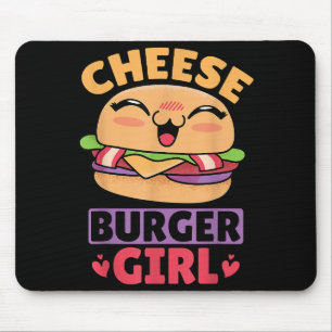 Cheeseburger Girl, Hamburger Women and Cheeseburge Mouse Pad