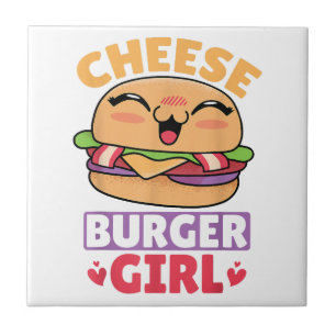 Cheeseburger Girl, Hamburger Women and Cheeseburge Tile