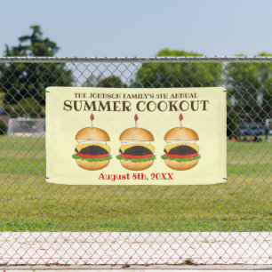 Cheeseburger Hamburger Burger Picnic Barbecue BBQ Banner