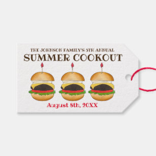 Cheeseburger Hamburger Burger Picnic Barbecue BBQ Gift Tags
