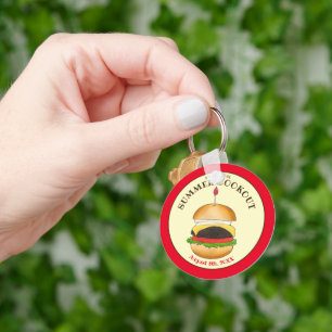 Cheeseburger Hamburger Burger Picnic Barbecue BBQ Keychain