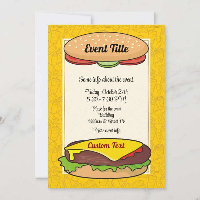 Cheeseburger Invitation (Back)