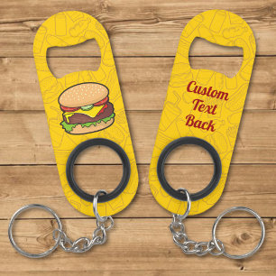 Cheeseburger Keychain Bottle Opener