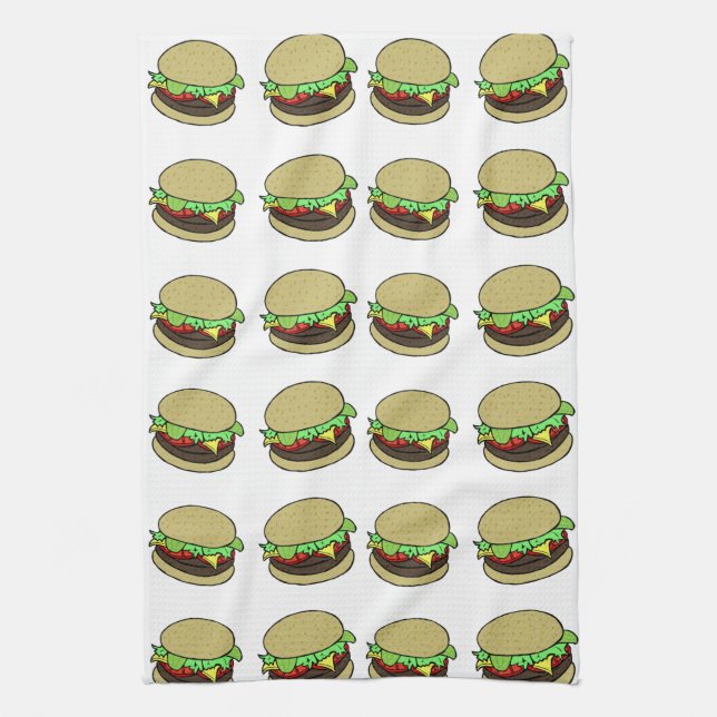 Cheeseburger Kitchen Towel (Vertical)