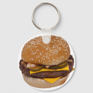 Cheeseburger On Sesame Seed Bun Keychain
