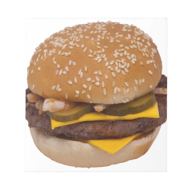 Cheeseburger On Sesame Seed Bun Notepad (Front)