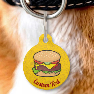 Cheeseburger Pet Tag
