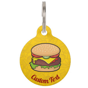 Cheeseburger Pet Tag