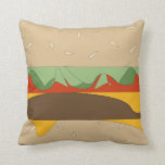 Cheeseburger Pillow<br><div class="desc">Graphic,  pop art cheeseburger pillow.  Warning: Do not rest on while hungry.</div>