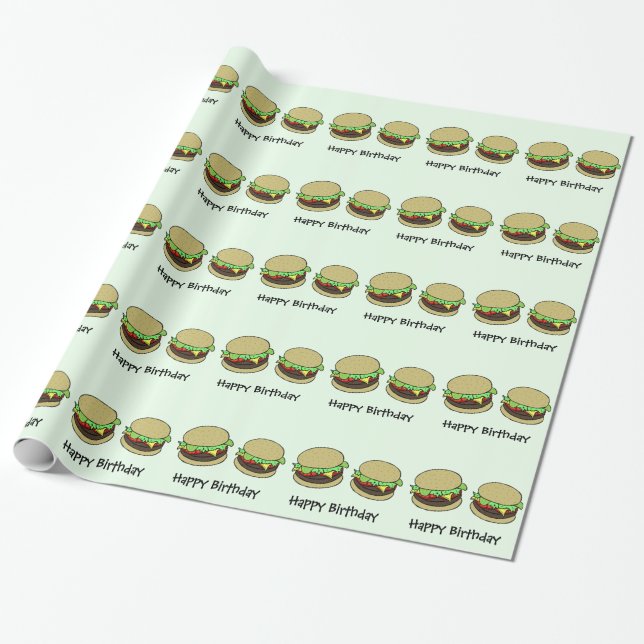 Cheeseburger Wrapping Paper (Unrolled)
