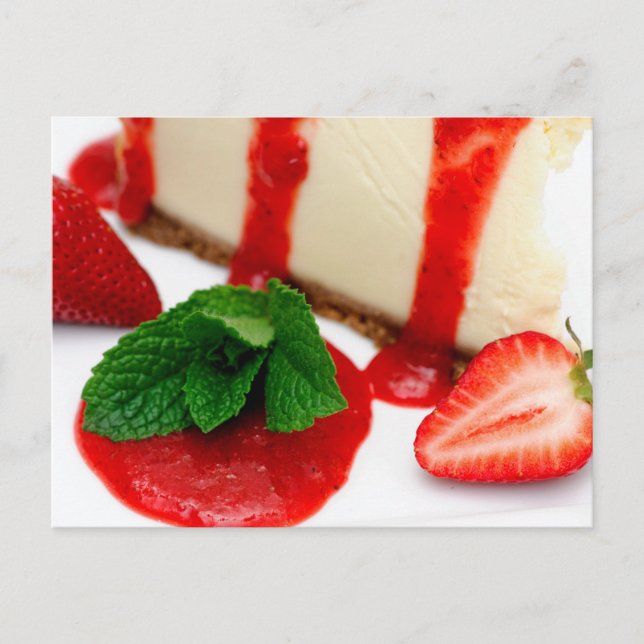 Cheesecake And Strawberries Postcard (Front)