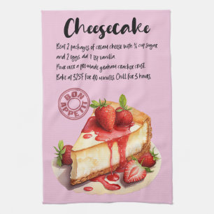 Cheesecake Baking Recipe Kitchen Towel