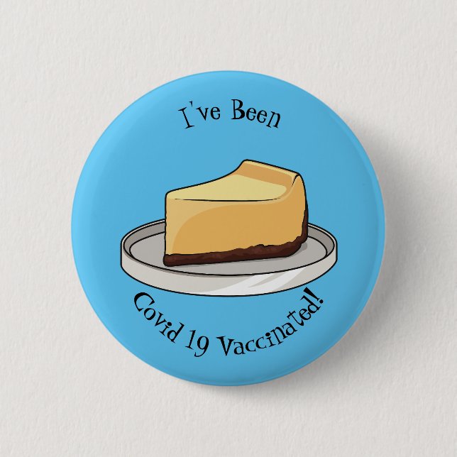 Cheesecake cartoon illustration 2 inch round button (Front)