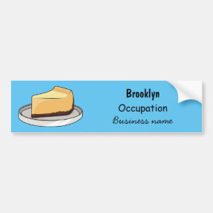 Cheesecake cartoon illustration bumper sticker
