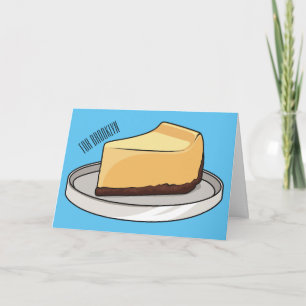 Cheesecake cartoon illustration  card