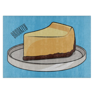 Cheesecake cartoon illustration  cutting board