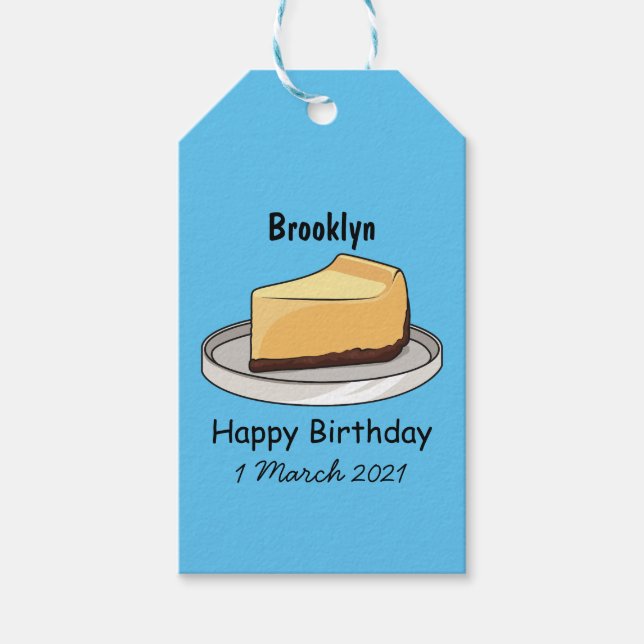 Cheesecake cartoon illustration gift tags (Front)