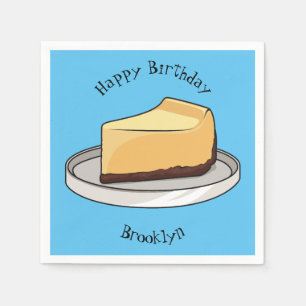 Cheesecake cartoon illustration napkin