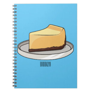 Cheesecake cartoon illustration   notebook