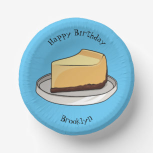 Cheesecake cartoon illustration paper plate