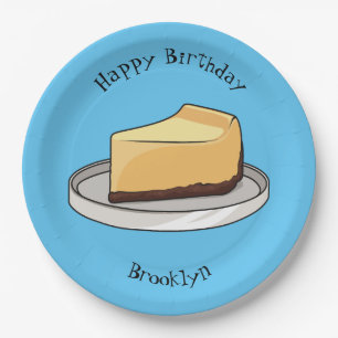Cheesecake cartoon illustration paper plate