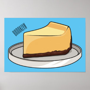 Cheesecake cartoon illustration  poster
