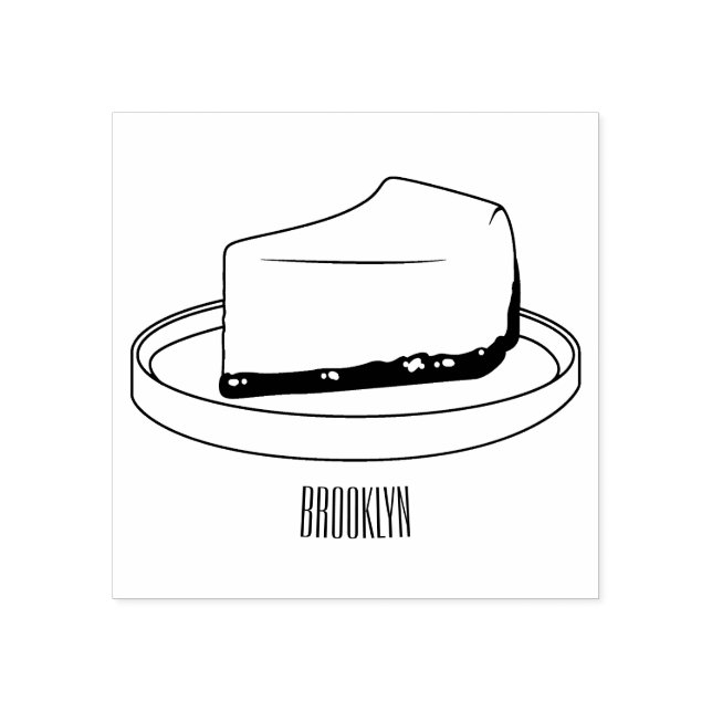 Cheesecake cartoon illustration rubber stamp (Imprint)