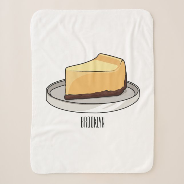 Cheesecake cartoon illustration sherpa blanket (Front)