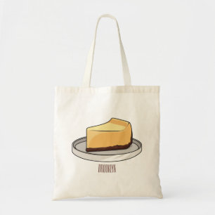 Cheesecake cartoon illustration  tote bag