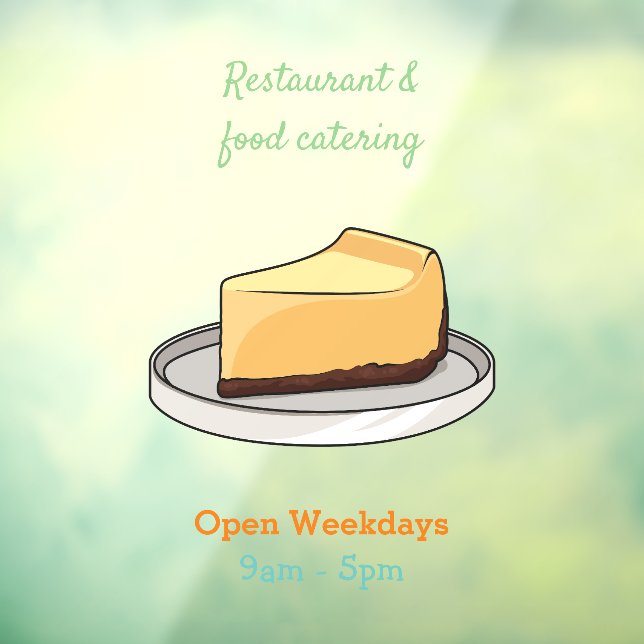 Cheesecake cartoon illustration window cling (Sheet 3)