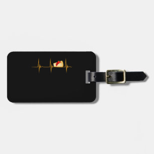 Cheesecake Dessert Cheese Cake Heartbeat Ekg Pulse Luggage Tag