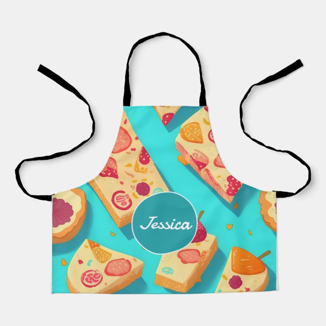 Cheesecake Pastel Colourful Personalized Pattern Apron (Front)
