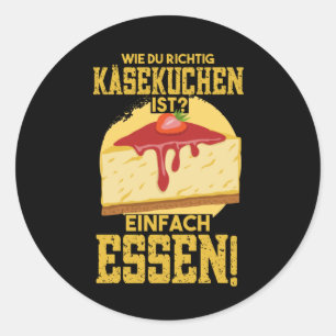 Cheesecake Quark Cake Cheese Gift Classic Round Sticker