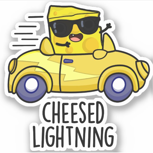 Cheesed Lightning Funny Cheese Pun  (Front)