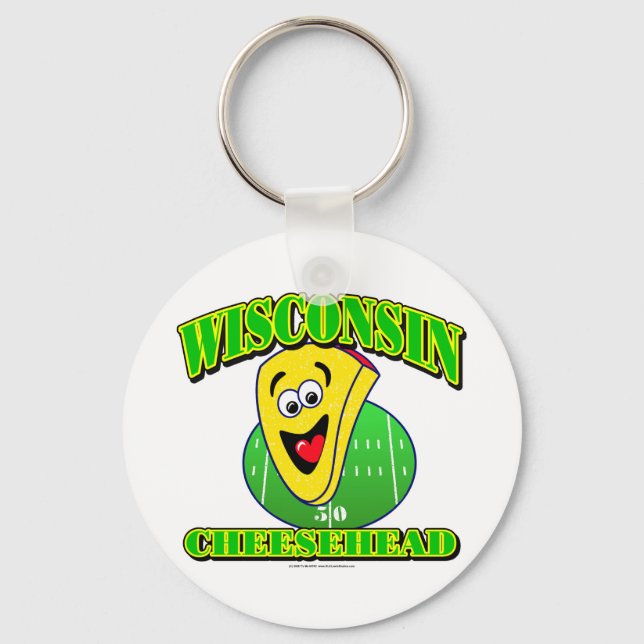CheeseHead Cartoon Keychain (Front)