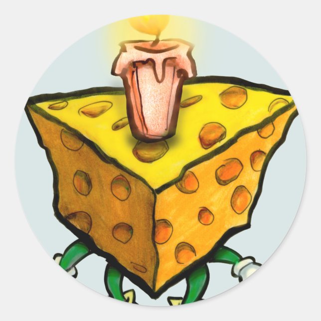 Cheesy Birthday Classic Round Sticker (Front)