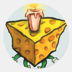 Cheesy Birthday Classic Round Sticker