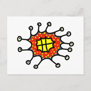 Cheesy Cartoon Germ Postcard