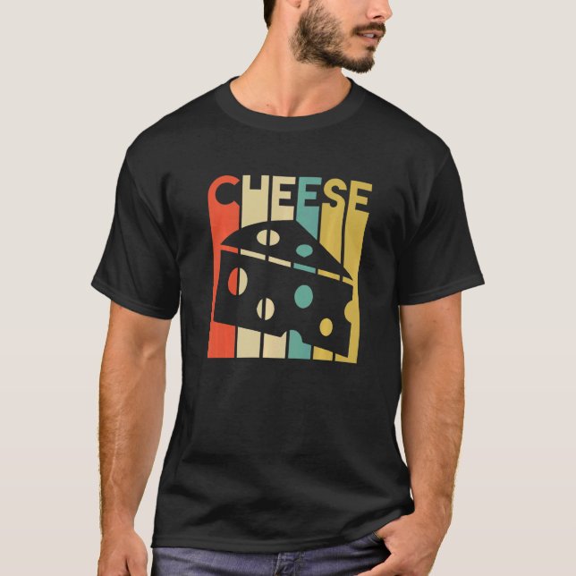 Cheesy Cheddar Cheese Cool Retro Vintage T-Shirt (Front)