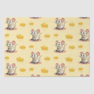 Cheesy Delights: Cute Mouse with Cheese Socks Tissue Paper