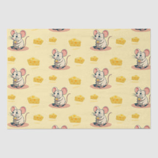 Cheesy Delights: Cute Mouse with Cheese Socks Tissue Paper