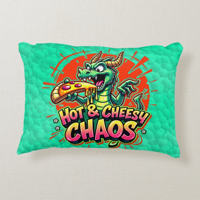 Cheesy Dragon Delight Accent Pillow (Back)