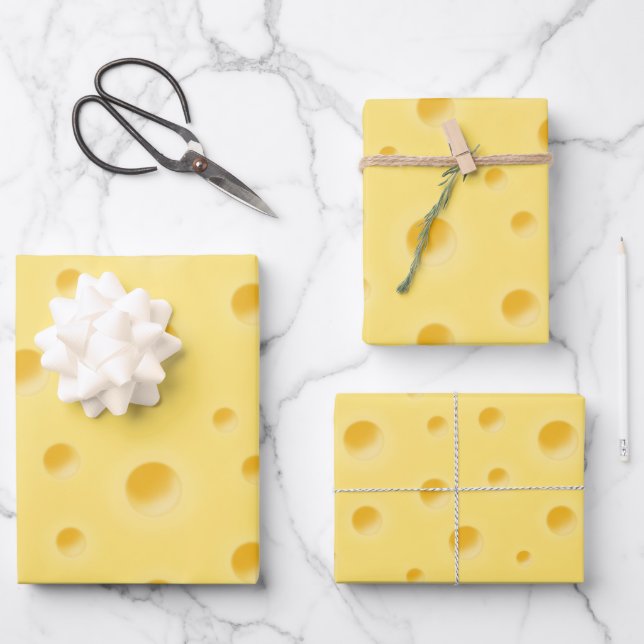 Cheesy Gift Wrap Collection Realistic Holey Cheese (Front)